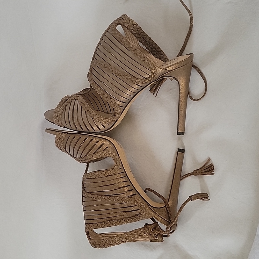 NEW Vince Camuto Kabira Sandals Bronze Heels Size 10 - Picture 5 of 12
